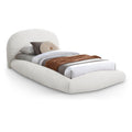  Color_Cream Size_Twin -- Genesis Cream Teddy Fabric Upholstered Floating Twin Bed IMAGE 1