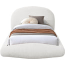  Color_Cream  Size_Twin  -- Genesis Cream Teddy Fabric Upholstered Floating Twin Bed IMAGE 3