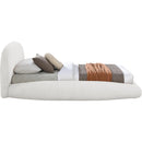  Color_Cream  Size_Twin  -- Genesis Cream Teddy Fabric Upholstered Floating Twin Bed IMAGE 4