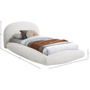  Color_Cream  Size_Twin  -- Genesis Cream Teddy Fabric Upholstered Floating Twin Bed IMAGE 6