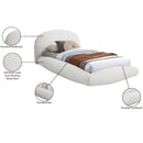  Color_Cream  Size_Twin  -- Genesis Cream Teddy Fabric Upholstered Floating Twin Bed IMAGE 7