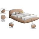  Color_Tan  Size_Full  -- Genesis Beige Teddy Fabric Upholstered Floating Full Bed IMAGE 7