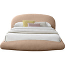  Color_Tan  Size_King  -- Genesis Beige Teddy Fabric Upholstered Floating King Bed IMAGE 3