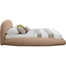  Color_Tan  Size_King  -- Genesis Beige Teddy Fabric Upholstered Floating King Bed IMAGE 4