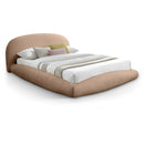  Color_Tan  Size_Queen  -- Genesis Beige Teddy Fabric Upholstered Floating Queen Bed IMAGE 1