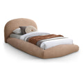  Color_Tan Size_Twin -- Genesis Beige Teddy Fabric Upholstered Floating Twin Bed IMAGE 1