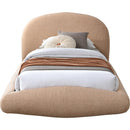  Color_Tan  Size_Twin  -- Genesis Beige Teddy Fabric Upholstered Floating Twin Bed IMAGE 3