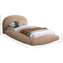  Color_Tan  Size_Twin  -- Genesis Beige Teddy Fabric Upholstered Floating Twin Bed IMAGE 6