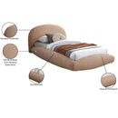  Color_Tan  Size_Twin  -- Genesis Beige Teddy Fabric Upholstered Floating Twin Bed IMAGE 7