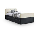  Meridian Ivy Black Velvet Upholstered Twin Trundle / Storage Bed IMAGE 1