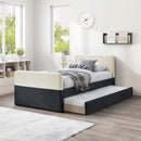  Meridian Ivy Black Velvet Upholstered Twin Trundle / Storage Bed IMAGE 2