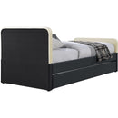  Meridian Ivy Black Velvet Upholstered Twin Trundle / Storage Bed IMAGE 5