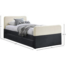  Meridian Ivy Black Velvet Upholstered Twin Trundle / Storage Bed IMAGE 8