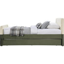  Meridian Ivy Olive Velvet Upholstered Twin Trundle / Storage Bed IMAGE 4