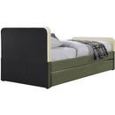  Meridian Ivy Olive Velvet Upholstered Twin Trundle / Storage Bed IMAGE 5