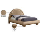 Meridian Madrid Beige Velvet Full Bed IMAGE 8