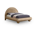  Color_Beige  Size_King  --  Madrid Beige Velvet Upholstered King Bed IMAGE 1