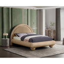  Color_Beige  Size_King  --  Madrid Beige Velvet Upholstered King Bed IMAGE 2