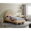  Color_Beige  Size_Twin  --  Madrid Beige Velvet Upholstered Twin Bed IMAGE 2