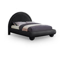 Color_Black  Size_Queen  --  Madrid Black Velvet Upholstered Queen Bed IMAGE 1