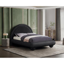 Meridian Madrid Black Velvet Queen Bed IMAGE 2