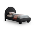  Color_Black Size_Twin -- Madrid Black Velvet Upholstered Twin Bed IMAGE 1