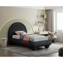  Color_Black  Size_Twin  --  Madrid Black Velvet Upholstered Twin Bed IMAGE 2
