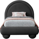 Meridian Madrid Black Velvet Twin Bed IMAGE 3