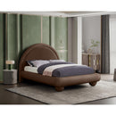  Color_Brown  Size_Full  --  Madrid Brown Velvet Upholstered Full Bed IMAGE 2