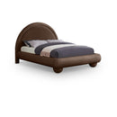  Color_Brown  Size_Queen  --  Madrid Brown Velvet Upholstered Queen Bed IMAGE 1