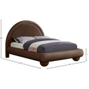 Meridian Madrid Brown Velvet Queen Bed IMAGE 7