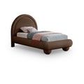 Color_Brown Size_Twin -- Madrid Brown Velvet Upholstered Twin Bed IMAGE 1