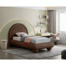  Color_Brown  Size_Twin  --  Madrid Brown Velvet Upholstered Twin Bed IMAGE 2