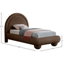 Meridian Madrid Brown Velvet Twin Bed IMAGE 7