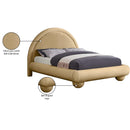 Meridian Madrid Camel Velvet Queen Bed IMAGE 8