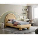  Color_Camel  Size_Twin  --  Madrid Camel Velvet Upholstered Twin Bed IMAGE 2