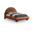  Color_Cognac  Size_Queen  --  Madrid Cognac Velvet Upholstered Queen Bed IMAGE 1
