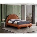  Color_Cognac  Size_Queen  --  Madrid Cognac Velvet Upholstered Queen Bed IMAGE 2