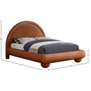Meridian Madrid Cognac Velvet Queen Bed IMAGE 7