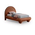  Color_Cognac Size_Twin -- Madrid Cognac Velvet Upholstered Twin Bed IMAGE 1