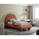  Color_Cognac  Size_Twin  --  Madrid Cognac Velvet Upholstered Twin Bed IMAGE 2