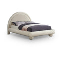  Color_Cream  Size_Full  --  Madrid Cream Velvet Upholstered Full Bed IMAGE 1