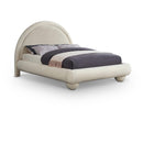  Color_Cream  Size_Queen  --  Madrid Cream Velvet Upholstered Queen Bed IMAGE 1