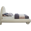  Color_Cream  Size_Queen  --  Madrid Cream Velvet Upholstered Queen Bed IMAGE 4