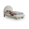  Color_Cream Size_Twin -- Madrid Cream Velvet Upholstered Twin Bed IMAGE 1