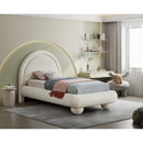  Color_Cream  Size_Twin  --  Madrid Cream Velvet Upholstered Twin Bed IMAGE 2