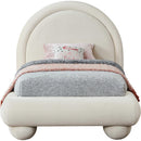  Color_Cream  Size_Twin  --  Madrid Cream Velvet Upholstered Twin Bed IMAGE 3