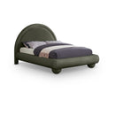  Color_Green  Size_Queen  --  Madrid Green Velvet Upholstered Queen Bed IMAGE 1