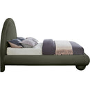  Color_Green  Size_Queen  --  Madrid Green Velvet Upholstered Queen Bed IMAGE 4