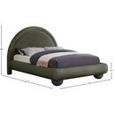 Meridian Madrid Green Velvet Queen Bed IMAGE 7